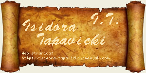 Isidora Tapavički vizit kartica